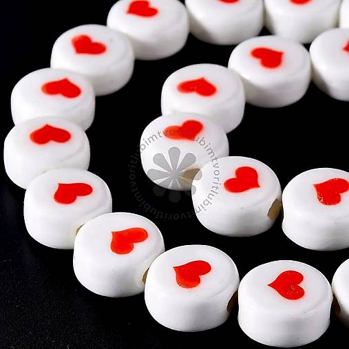 Korálky - (7574) Porcelánová placka, 10.5 mm - 1 ks - 17472661_