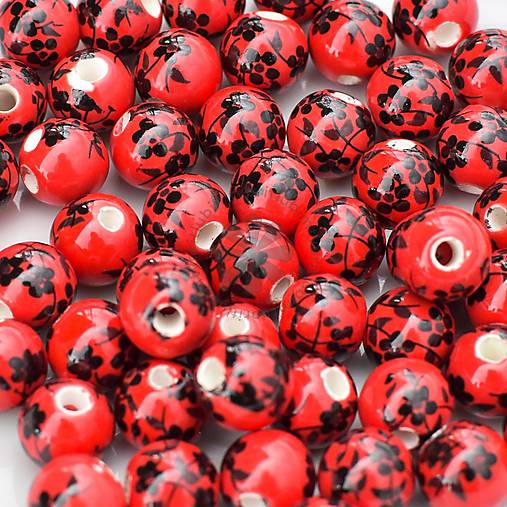 Korálky - (5855) Porcelánová guľôčka, 10 mm - 1 ks - 17472662_