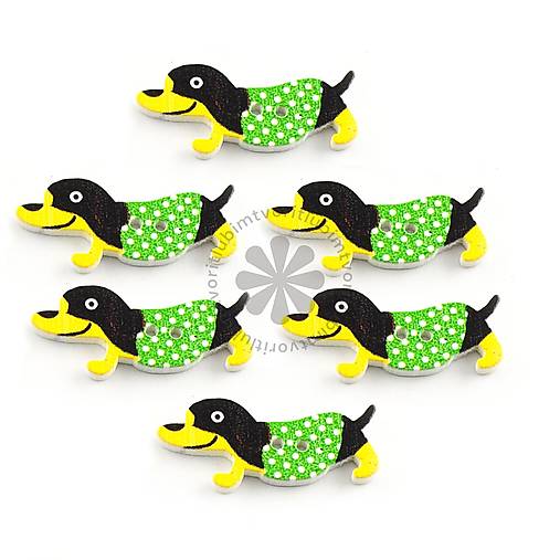 Galantéria - (1840) Drevený gombík jazvečík, 35 x 16 mm - 1 ks - 17472664_