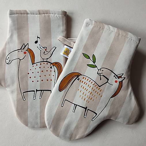 Úžitkový textil - KONÍCI - chňapky - 17472245_