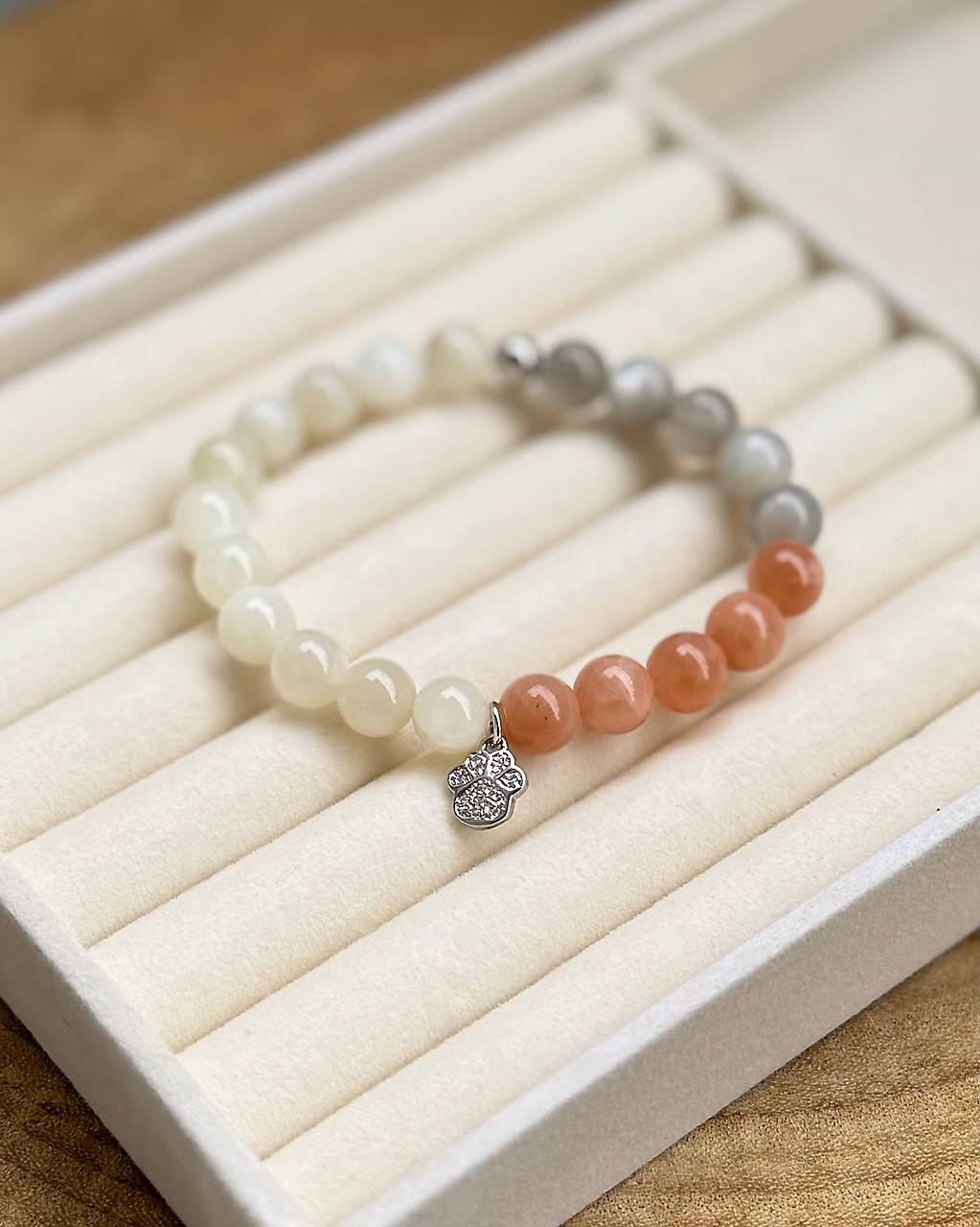 Náramok Milovník zvierat - Mesačný kameň a Slnečný kameň 