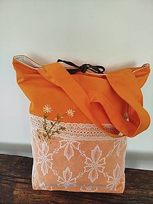 Veľké tašky - Taška  oranžová  " kvitnem " - 17474858_