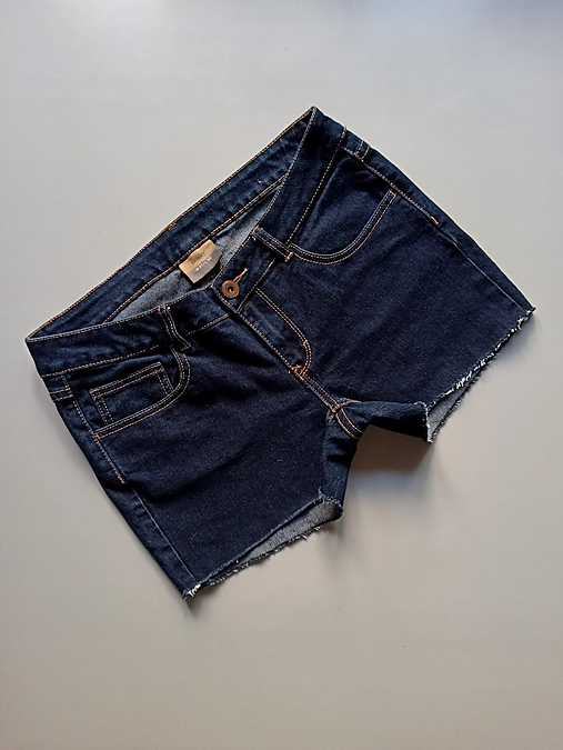 Nohavice - recy džínové kraťasy H&M pas 86cm, boky 96cm - 17475651_
