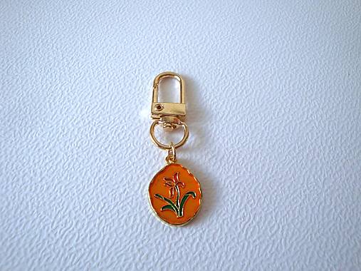 Komponenty - Kovový prívesok 55x15 mm (1ks) - oranžová - 17476373_