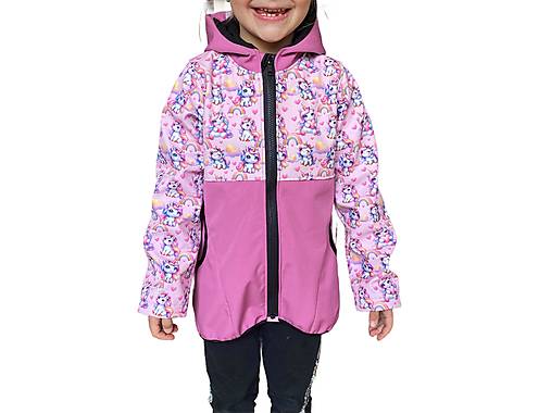 Detské oblečenie - Softshell bunda Unicorn s fleecom - 17475244_