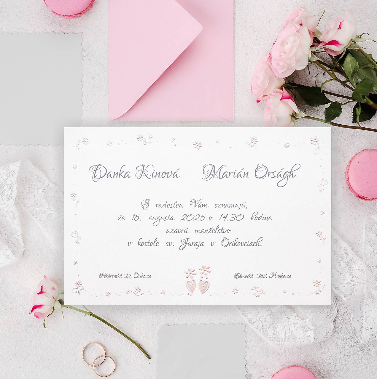 Svadobné oznámenia A5069