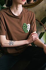 Topy, tričká, tielka - MONSTERA MOMENT upcyklované tričko - 17476998_