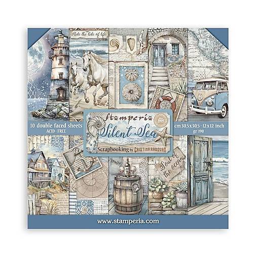 Papier - Stamperia Scrapbook papier Silent Sea 12 x 12 - 17478152_