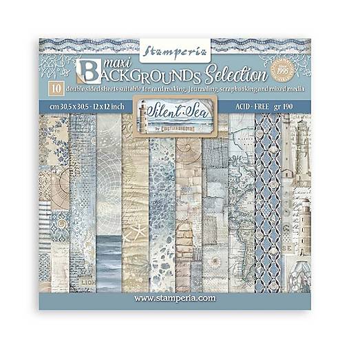Papier - Stamperia Scrapbook papier Silent Sea Backgrounds 12 x 12 - 17478175_