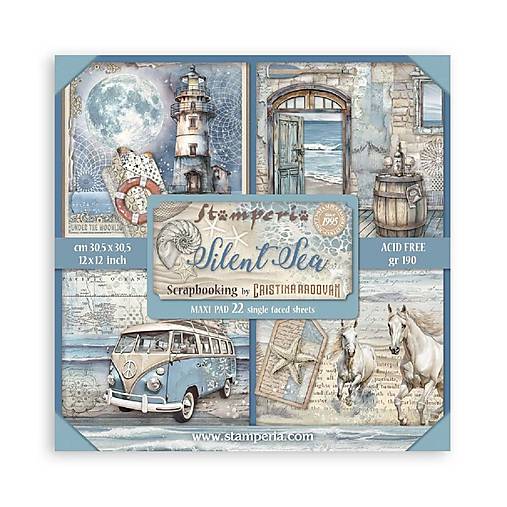 Papier - Stamperia Scrapbook papier Silent Sea 12 x 12 Maxi - 17479290_