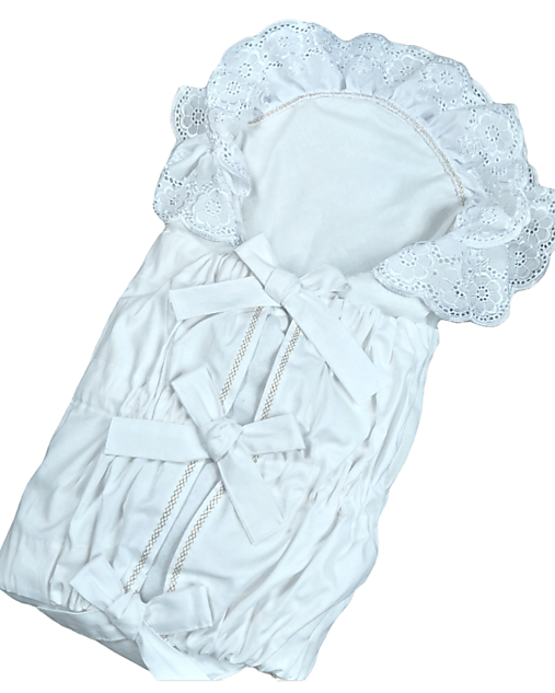 Detský textil - ✨️ DOPREDAJ ✨️ Novorodenecká perinka biela s madeirovým dvojitým volánom - 17478792_
