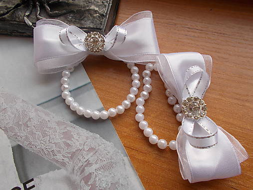 Náramky - svadobné náramky - mašličky pre družičky - 17479156_