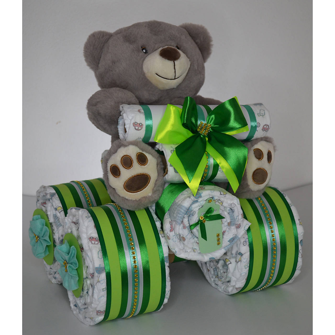 Plienková torta ŠTVORKOLKA - modrá, zelená