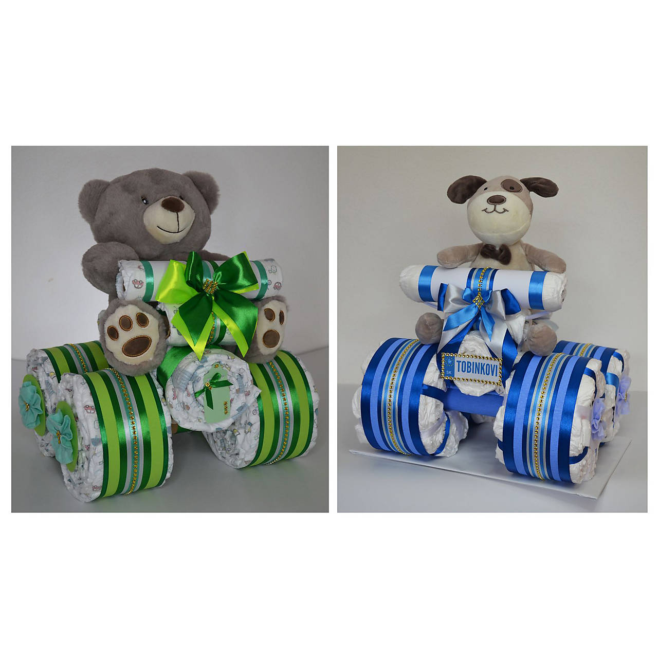 Plienková torta ŠTVORKOLKA - modrá, zelená