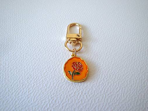 Komponenty - Kovový prívesok 55x15 mm (1ks) - oranžová - 17478206_
