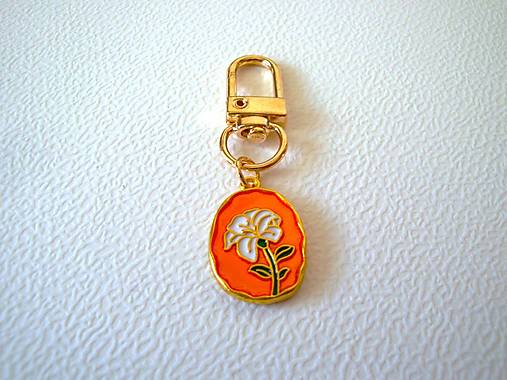 Komponenty - Kovový prívesok 55x15 mm (1ks) - oranžová - 17478209_