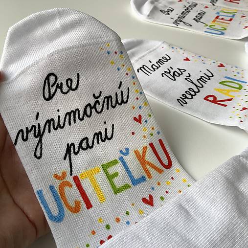 Maľované ponožky pre PANI UČITEĽKU s veľkým ❤️ (Výnimočnú)