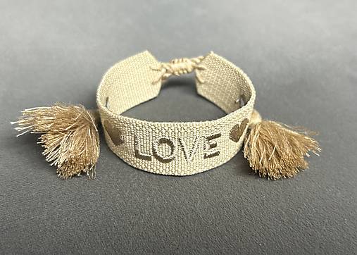 Tkaný šnúrkový boho náramok “LOVE”