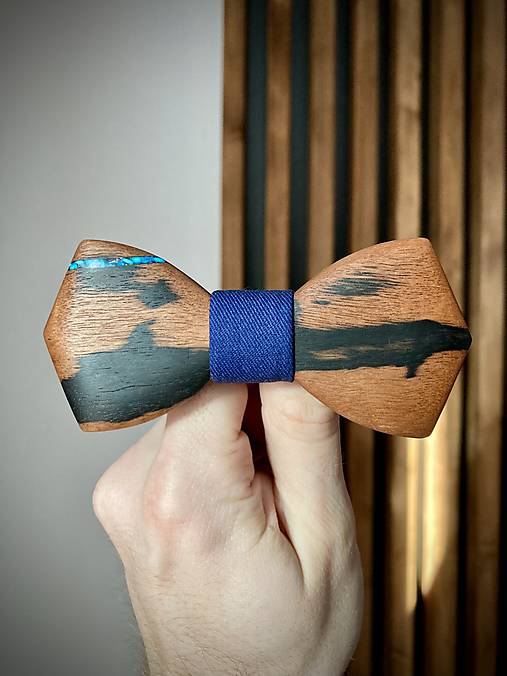 Pánske doplnky - MF Bowties - George - eben/tyrkenit/modrá - 17479735_