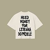 Topy, tričká, tielka - Krémový crop top - Need money for letenka do prdele (M) - 17478753_