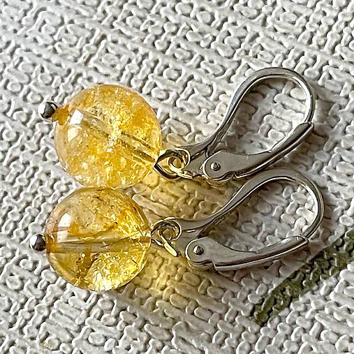 Natural Citrine Earrings  / Náušnice s citrínom striebro AG925 E015