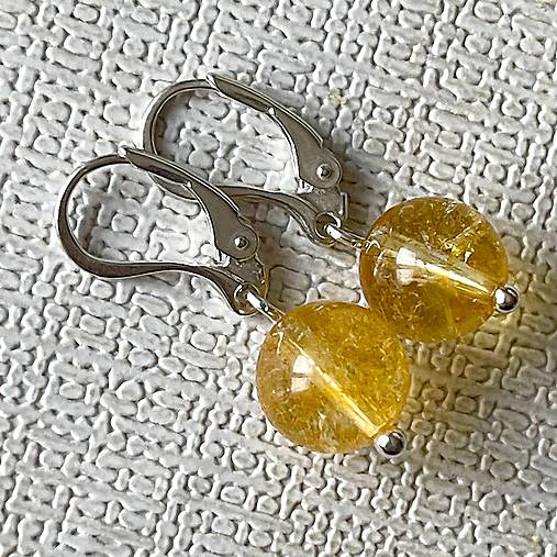 Natural Citrine Earrings  / Náušnice s citrínom striebro AG925 E015