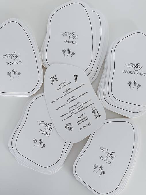 Papiernictvo - Svadobné minimalistické trendy menu organický tvar - 17480187_