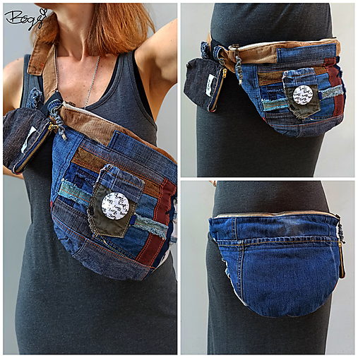 Kabelky - oboustranná recy MAXI ledvinka 9802/2 - 17480544_