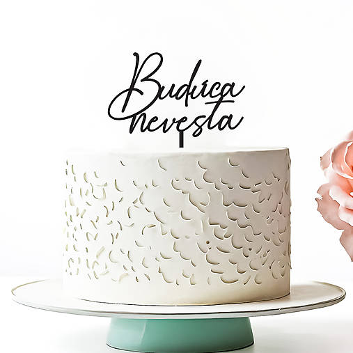 Dekorácie - Zápich na tortu - Budúca nevesta (Zlatá) - 17481481_