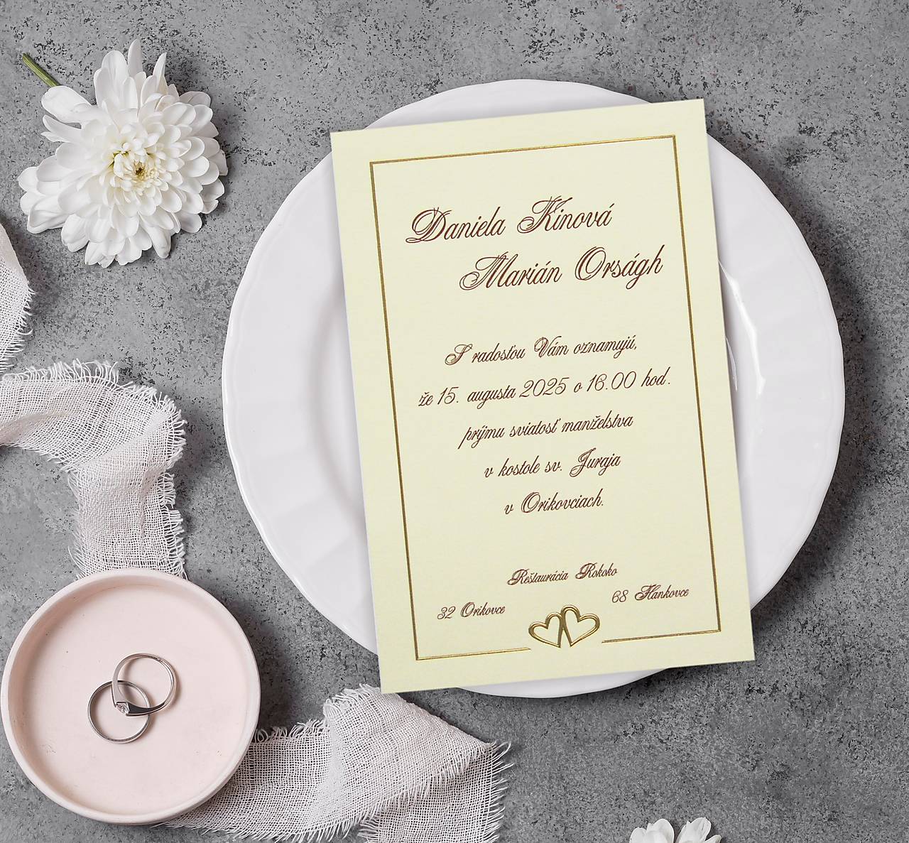 Svadobné oznámenia A5052