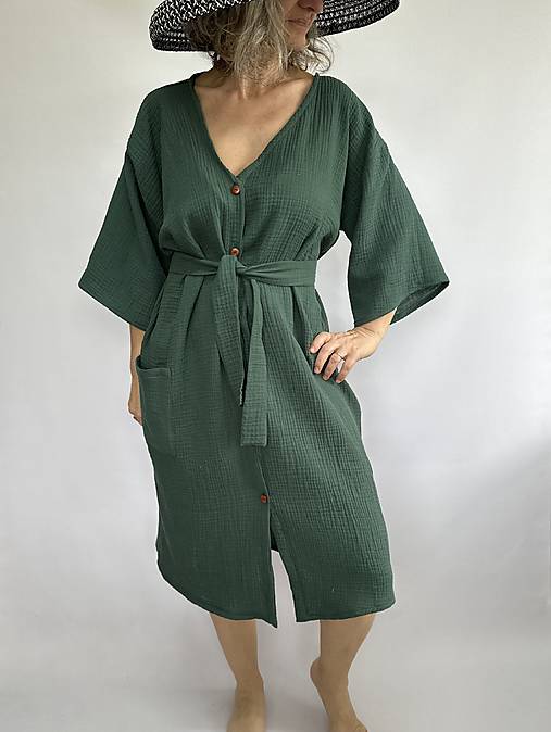 Šaty - Mušelínové šaty nielen na pláž - 17481373_