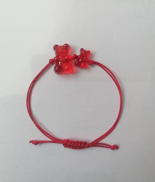 Náramky - Náramok proti urieknutiu červený-Haribo medvedíky - 17480635_