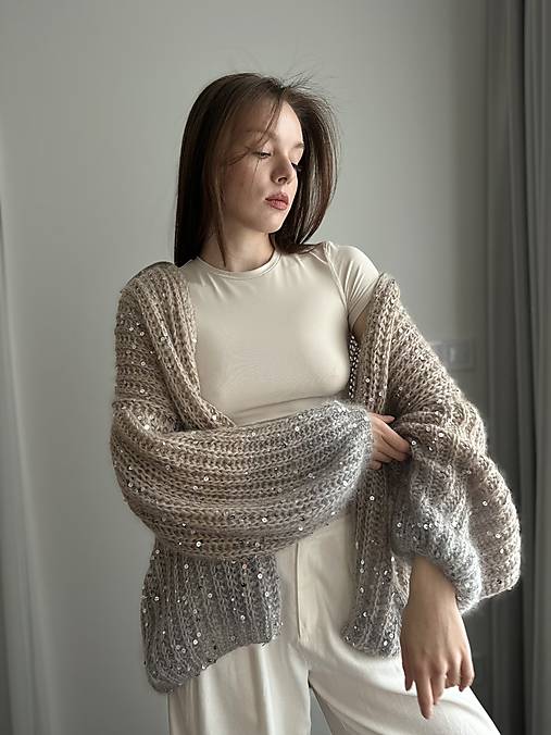 Svetre a kardigány - Bunda s flitrami - 17480057_