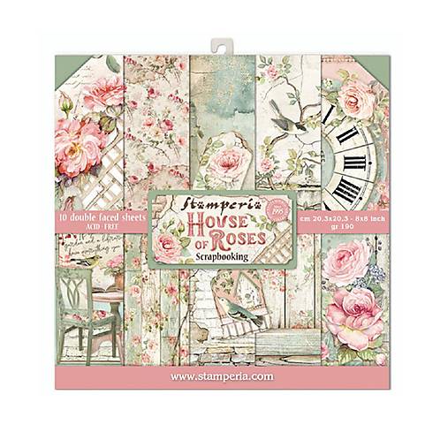 Papier - Stamperia Scrapbook papier House of Roses 8x8 - 17483877_