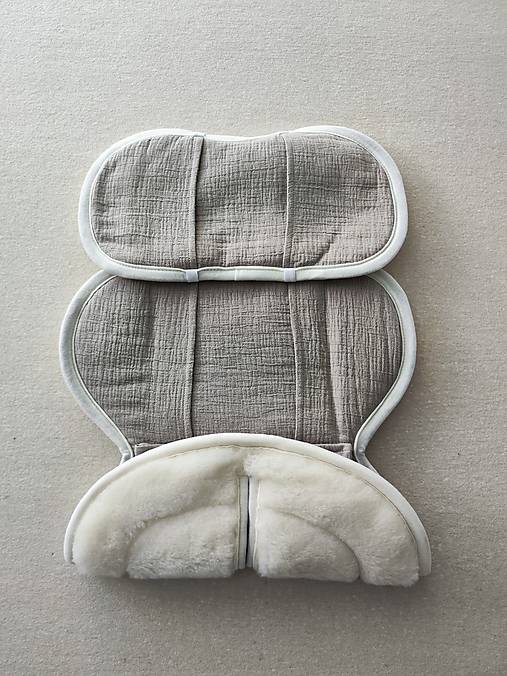 Detský textil - VLNIENKA podložka do autosedačky vajíčko Cybex Aton B2 i-Size vorodenec 100% Merino TOP SUPER WASH Natural  Bambus beige - 17483316_