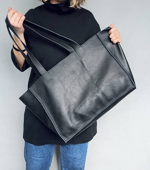 Kabelky - .SHOPPER kožená kabelka - 17482512_