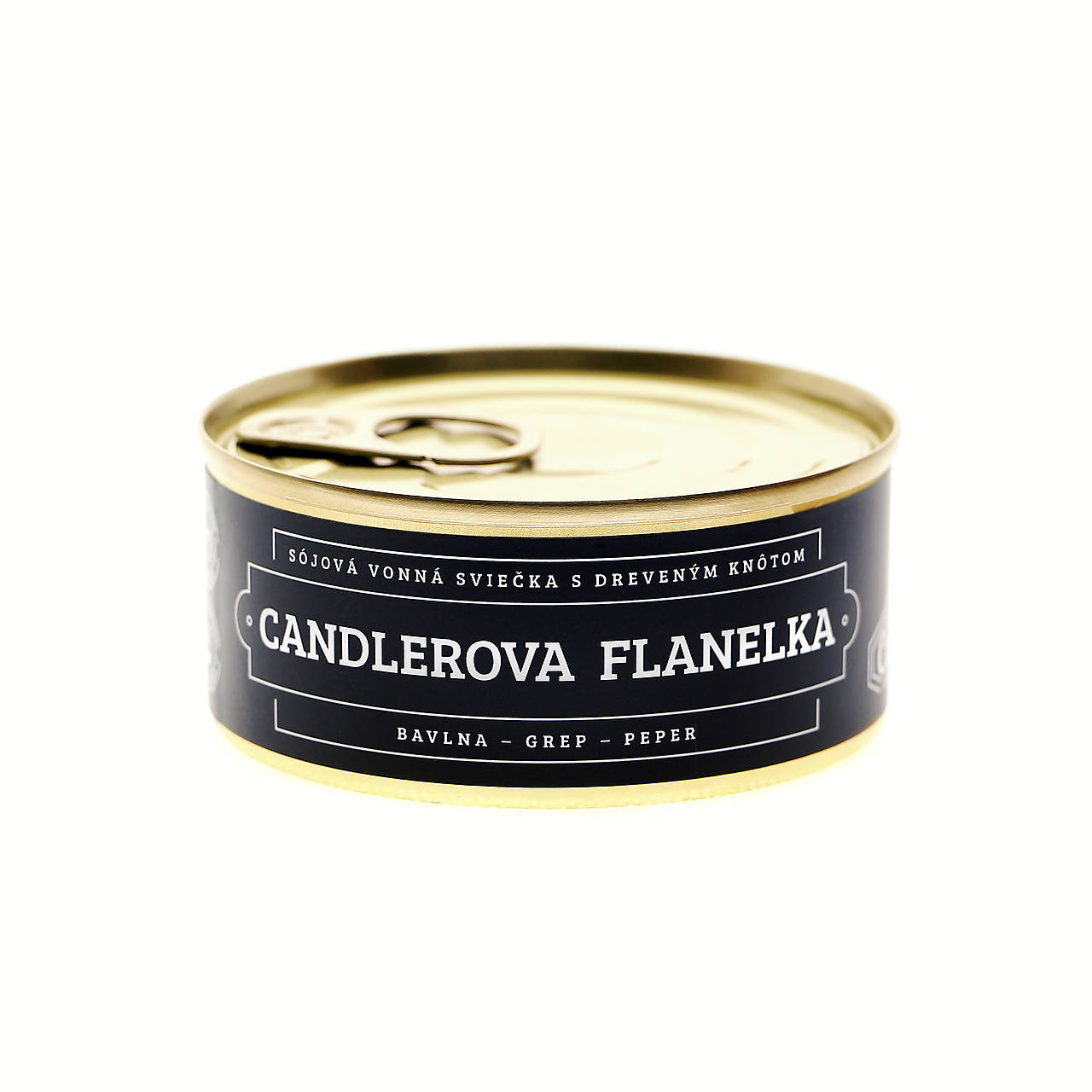 Candlerova flanelka (Sójová sviečka 90g, drevený knôt)