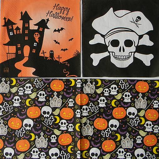 Papier - Halloween-tématická sada servítok - 017 - 17483314_