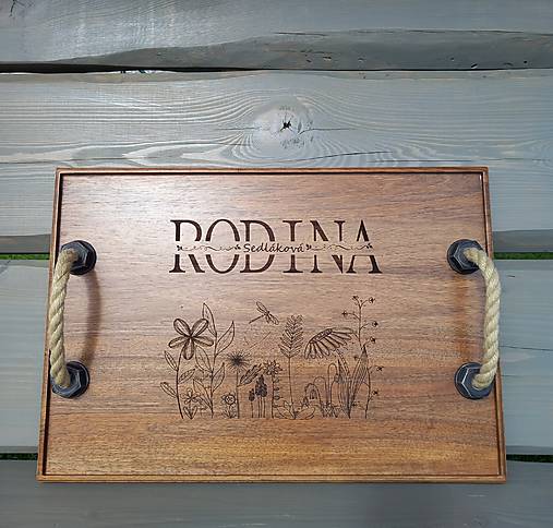 Príbory, varešky, pomôcky - Drevený podnos - Lúka - 17485285_