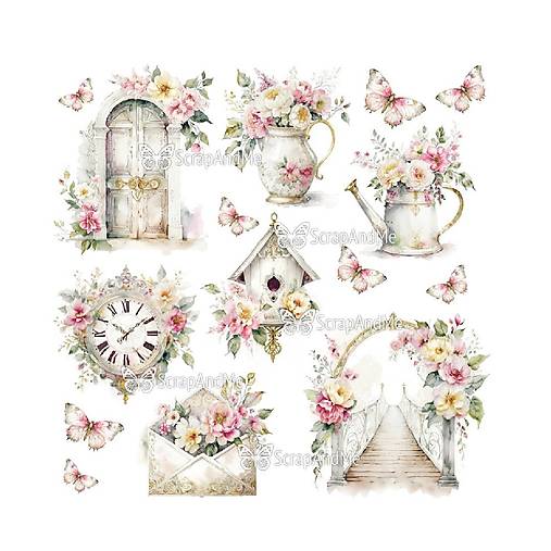 Papier - Scrapbook papier Sunny Blooms 8 x 8 - 17487712_