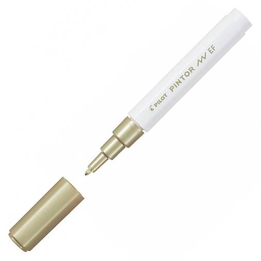 Pilot PINTOR, Extra fine (0,7 mm), akrylový popisovač (zlatá)