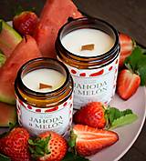Sviečky - Sójová sviečka JAHODA & MELÓN (120 g) - 17488052_