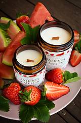 Sviečky - Sójová sviečka JAHODA & MELÓN (120 g) - 17488053_