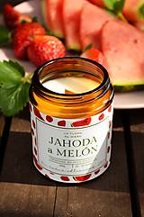 Sviečky - Sójová sviečka JAHODA & MELÓN (120 g) - 17488054_