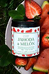 Sviečky - Sójová sviečka JAHODA & MELÓN (120 g) - 17488055_