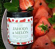 Sviečky - Sójová sviečka JAHODA & MELÓN (120 g) - 17488056_