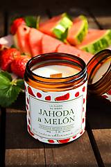 Sviečky - Sójová sviečka JAHODA & MELÓN (120 g) - 17488057_