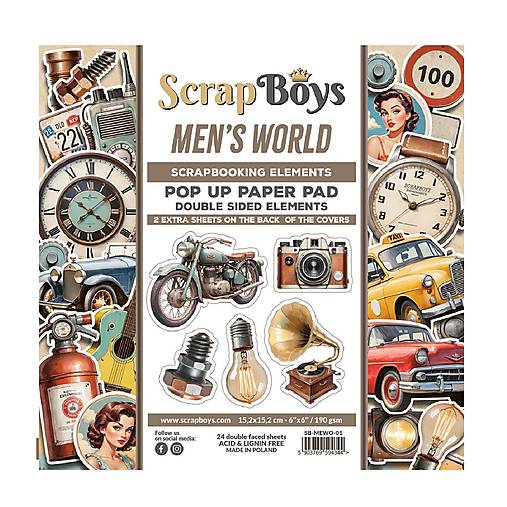 Papier - Scrapboys scrapbook papier Pop Up 6x6 Men's World - 17489663_