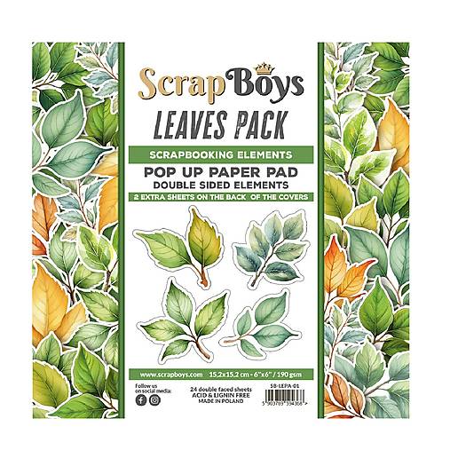 Papier - Scrapboys scrapbook papier Pop Up 6x6 Leaves Pack - 17489673_