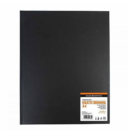 Skicár v pevnej knižnej väzbe, sketchbook, D&R, 130g/m2, A4, 46 listov